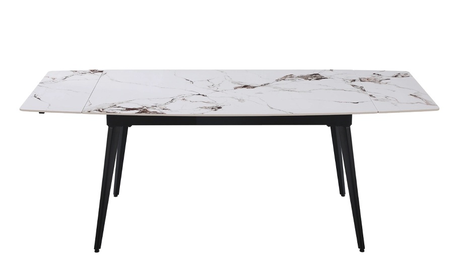 Стол обеденный Prestol Люкс 1400(2000)x800x760мм белый/черный