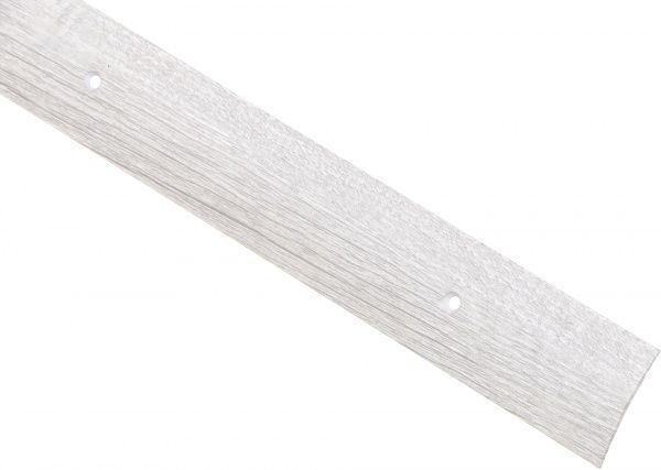 Порожек алюминиевый Броварской алюминиевый завод гладкий с отверстиями 40x1800 мм дуб беленый 