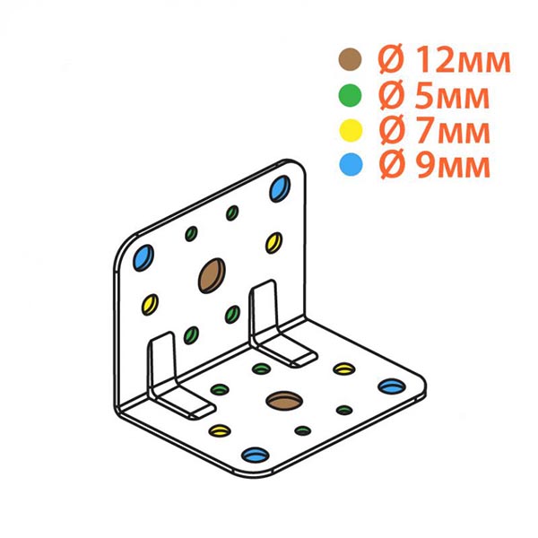 Уголок перфорированный Kolchuga равносторонний 67x67x90 мм 2,5 мм