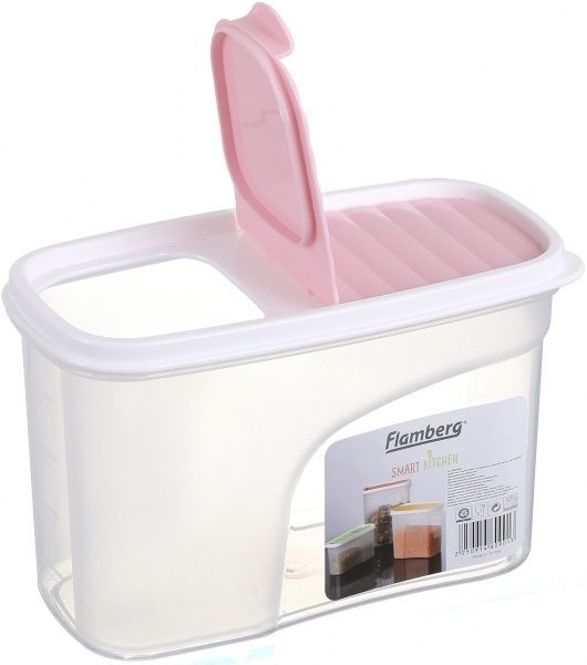 Контейнер с крышкой Sand 1,2 л розовый G-286 Flamberg Smart Kitchen