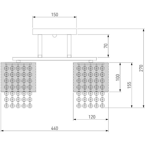 Люстра потолочная Strotskis Bonnie 30137/5 5x60 Вт E27 золото 
