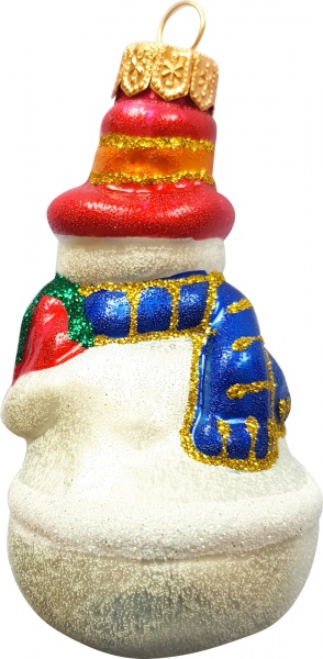 Подвеска Юріта Снеговик с сердечком 1007М бело-красный