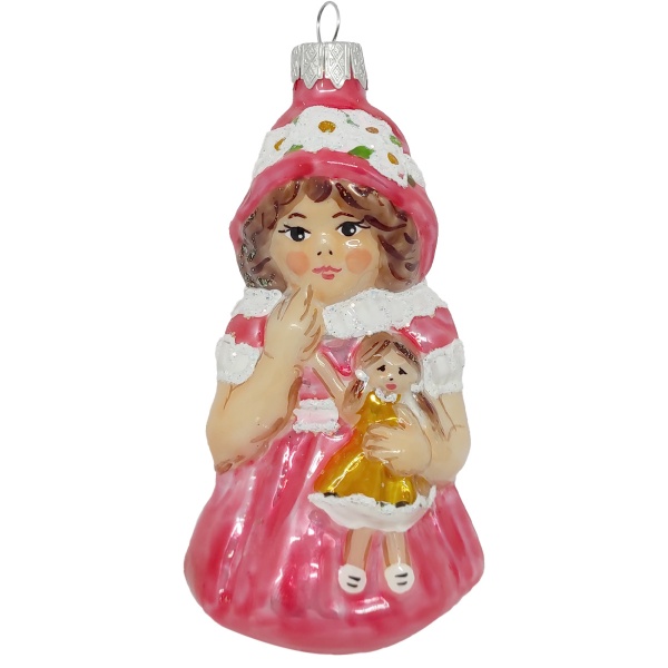 Іграшка на ялинку Дівчинка з лялькою різнокольоровий 2103