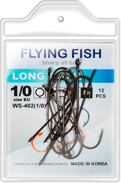 Гачок Flying Fish рибальский LONG BEAK №1/0 0,39 г 12 шт. WS-402(1/0)