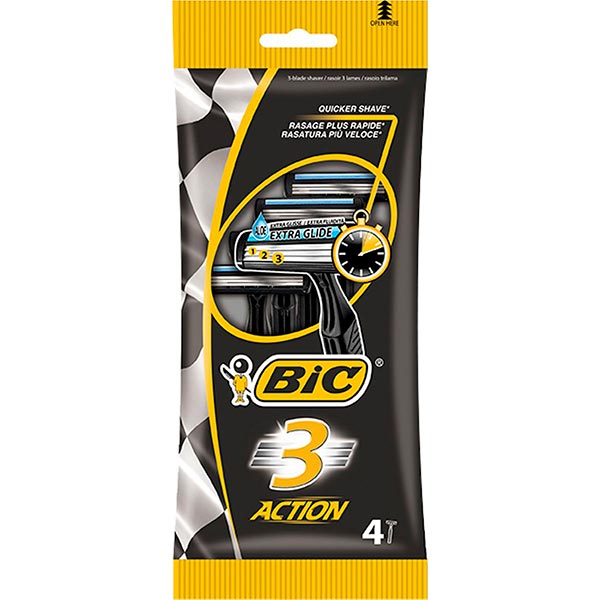 Станки одноразовые BIC Action 3 4 шт.