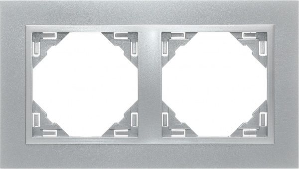 Рамка двухместная Efapel ANIMATO Logus универсальная металлик алюминиевый 90920 TAA