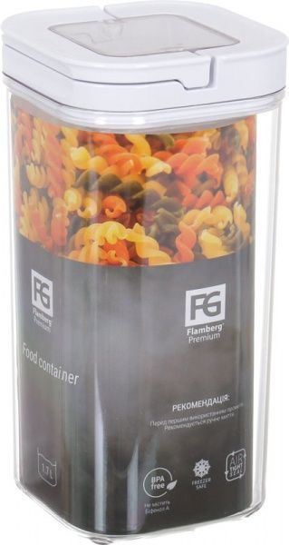 Контейнер із кришкою квадратний 1,7 л Flamberg Premium