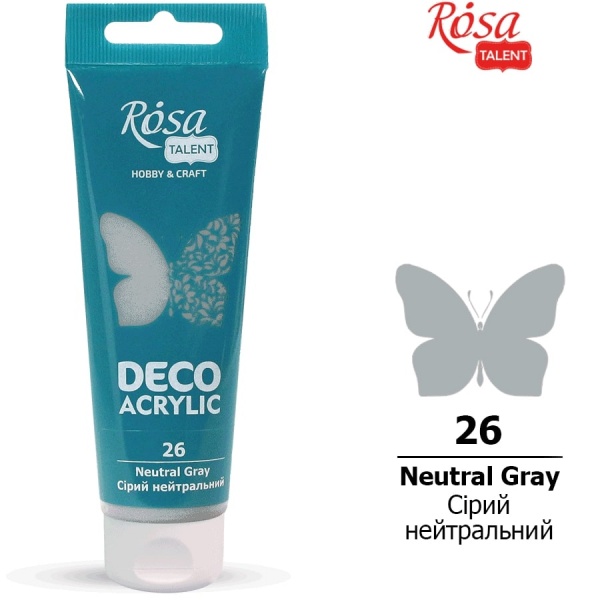 Акрил для декора Серый нейтральный 75 мл Rosa Talent