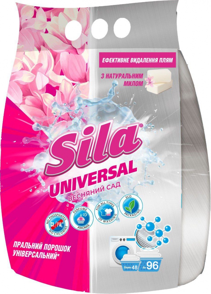 Стиральный порошок для машинной и ручной стирки Sila Universal 2,4 кг