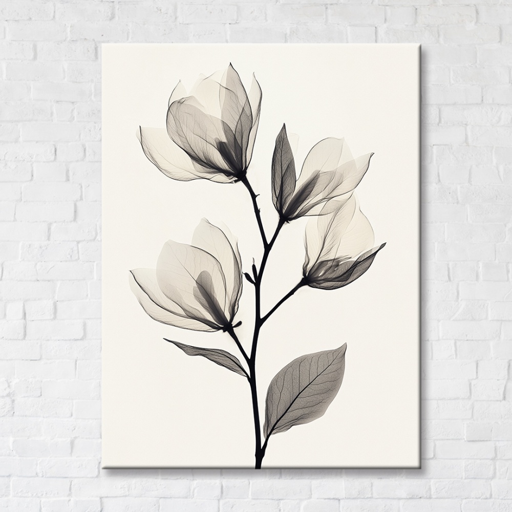 Картина на холсте Цветы 2 с черной рамкой 75x100 см Brushme FNK0122024_RN45-17