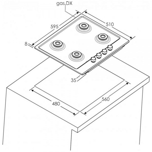 Варочная поверхность Candy CHW6BF4WPX