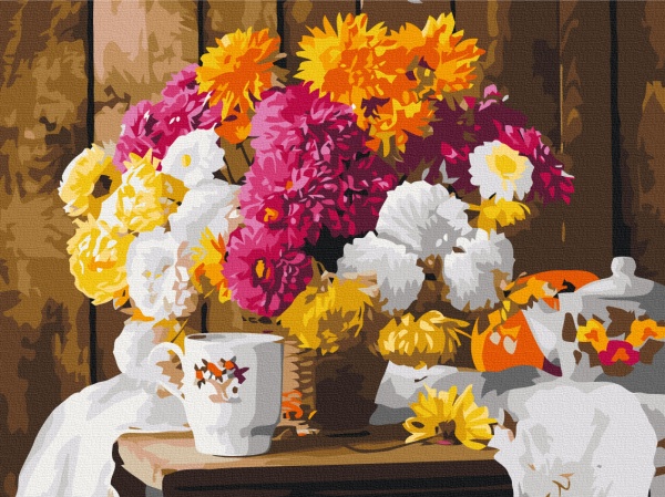 Картина за номерами Осіннє чаювання PRBS52749 30x40 см Brushme 