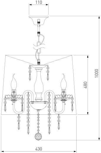 Люстра підвісна Strotskis Amaryllis 5x40 Вт E14 хром/білий 2045/5 