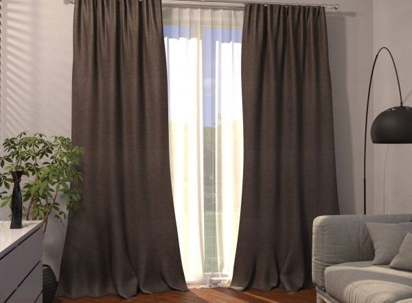 Портьєра Блекаут Меланж 150х270 см, коричнева ТК-Домашній текстиль ТОВ