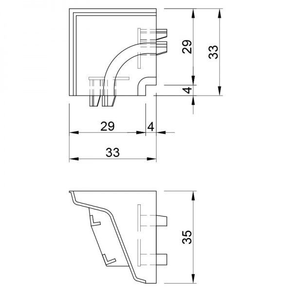 Кут внутрішній REHAU Rauwalon 118 33x33x35 мм світло-коричневий