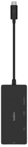 Адаптер Belkin чорний (AVC003BTBK) USB-C - HDMI + VGA + DVI + DisplayPort 