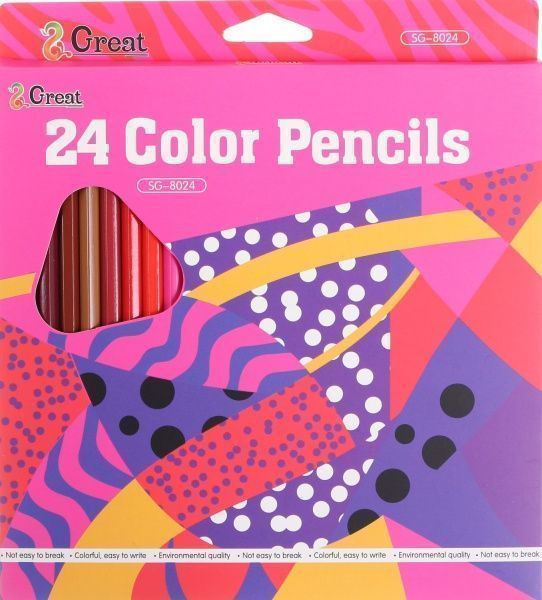 Карандаши цветные Abstraction розовый 24 шт.