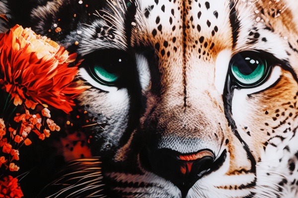 Картина на стекле Лео и цветок 80x120 см Styler GL-12641 