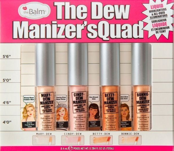 Хайлайтер theBalm The Lou-Manizer'sQuad The Dew Manizer Squad 4 шт. Bonnie-Dew Manizer/Mary-Dew Manizer/рожево-золотий/gol