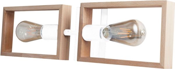 Люстра потолочная Геотон НПБ 02-2х60-913 ДС 6422/2 2x60 Вт E27 бук светлый/белый 48799 