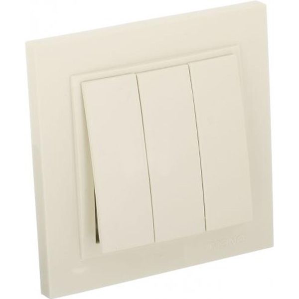 Вимикач триклавішний Mono Despina без підсвітки 10 А 250В кремовий 102-170022-114