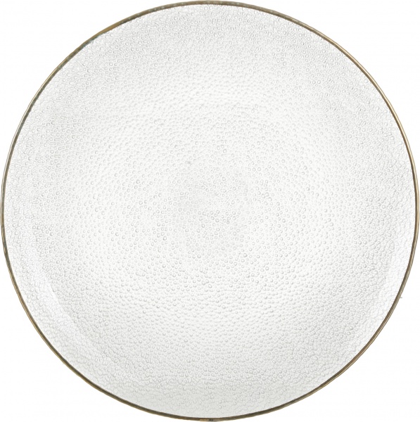 Блюдо Water 28 см прозоре із золотим обідком Dekor Cam 