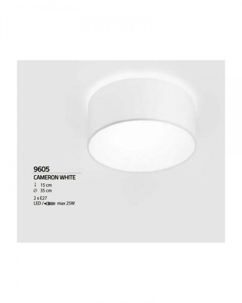 Люстра стельова Nowodvorski Cameron 2x25 Вт E27 білий 9605 