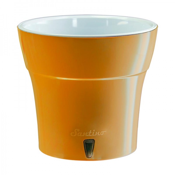 Вазон пластиковый Santino круглый 5 л карамель/белый 
