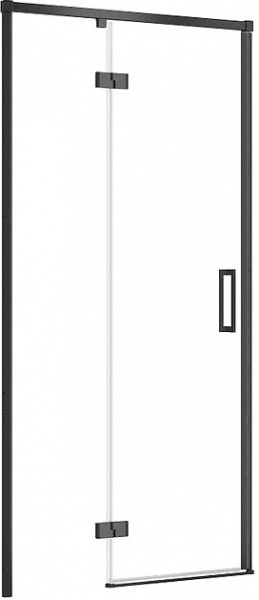 Душевые двери Cersanit распашные Larga 100x195 левосторонние профиль черный 