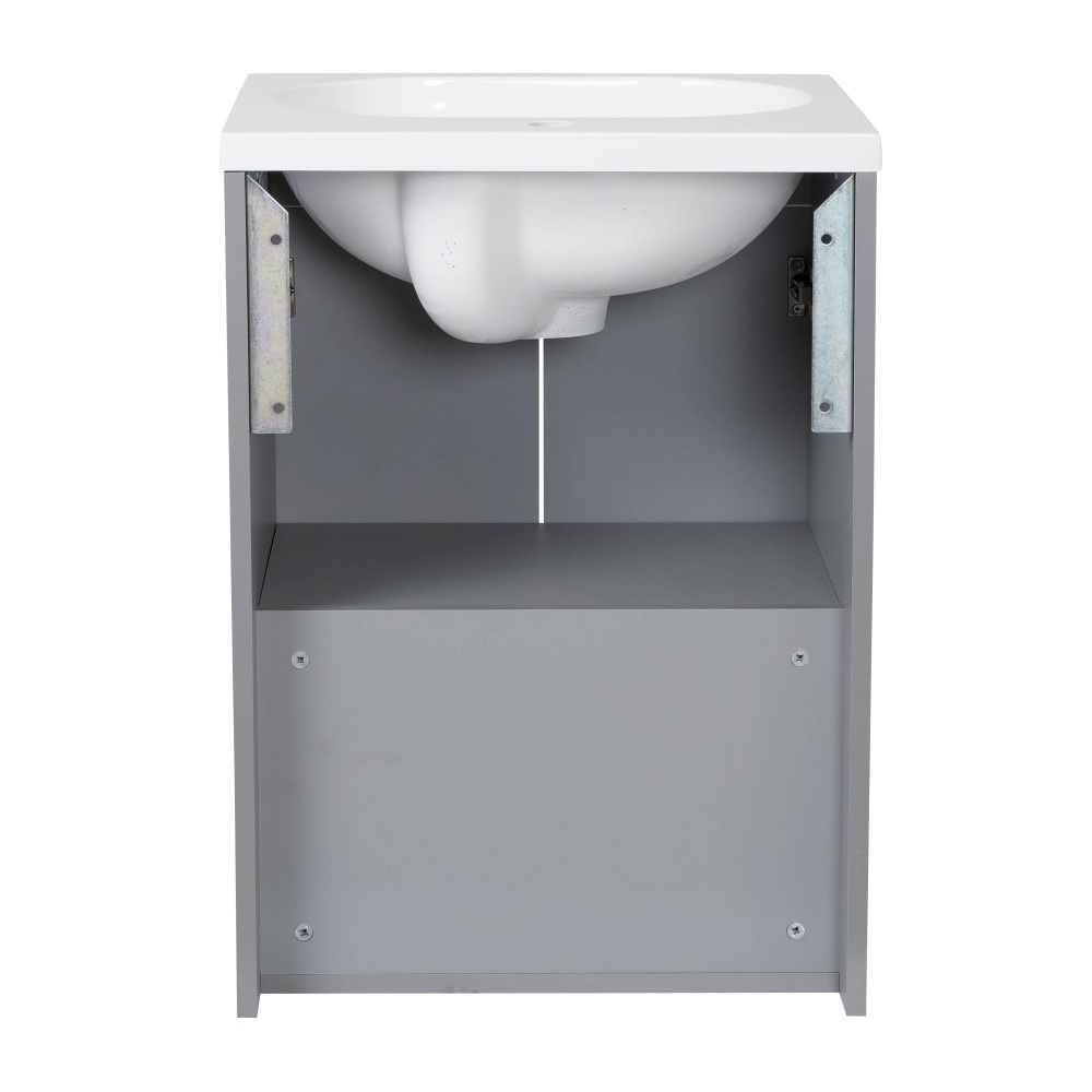 Тумба RIO (сіра) з умивальником Status 50 см