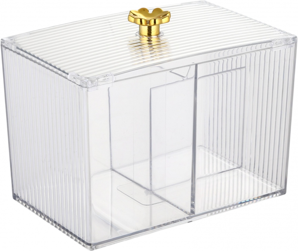 Органайзер Sensio для ватних виробів з кришкою 2 секції 13,6х8,9х10,7 см прозорий