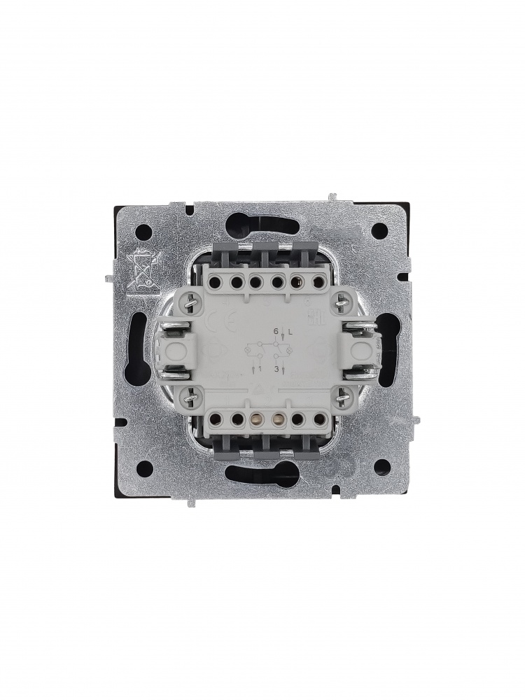 Механізм вимикача двоклавішний HausMark Juna з підсвіткою чорний матовий 7041-1788U2-112QC