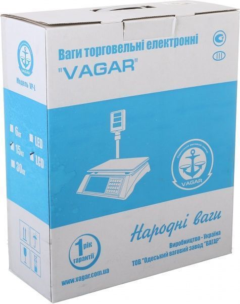 Весы торговые VAGAR VP-L 15-LCD 15 кг 