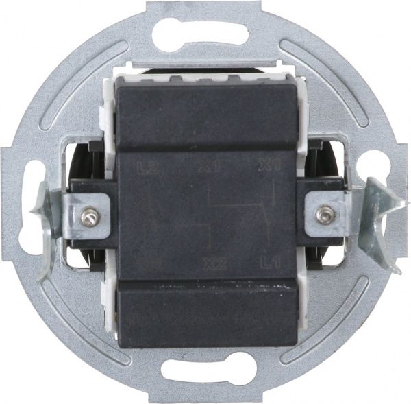 Механізм вимикача прохідний двоклавішний UP! (Underprice) Retro без підсвітки чорний HSN-SWP.H1G2W2-BK