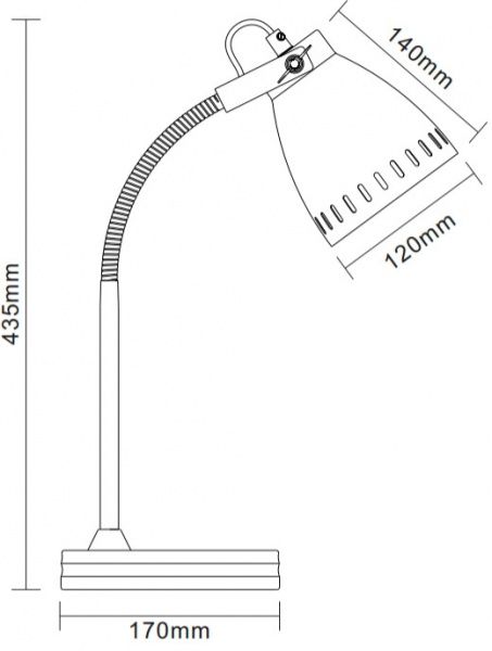 Настільна лампа офісна Camelion New York KD-428 C59 1x40 Вт E27 мідь 