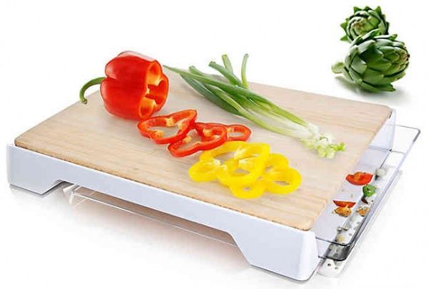Доска кухонная с лотком Cutting Board & Tray, пластик, бамбук Tomorrow's Kitchen