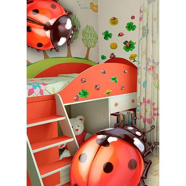 Декоративная наклейка (2листа) Божья коровка