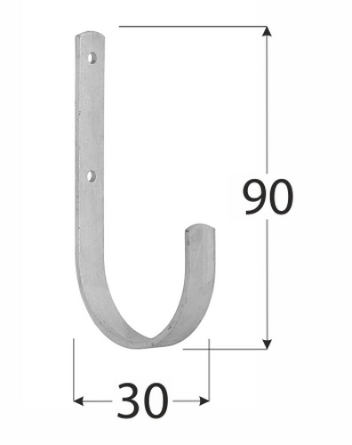 Крюк прямой HMU90 90х30 мм