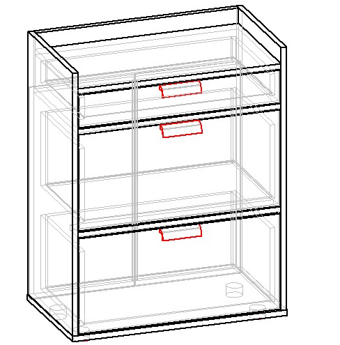 Комод Вісент Бекстрит 3ш дуб крафт серый /белый/антрацит 