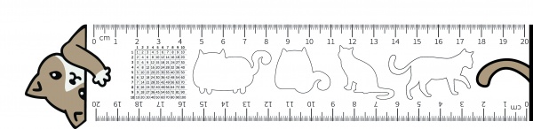 Лінійка Котик 20 см
