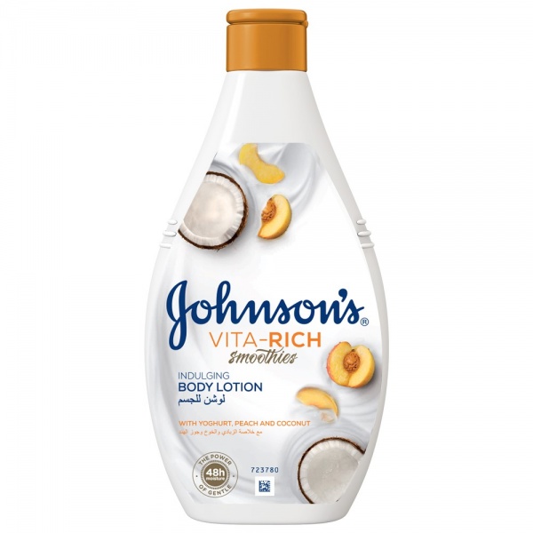 Лосьйон для тіла Johnson's Baby VITA-RICH Смузі розслаблюючий з йогуртом, кокосом та екстрактом персика 400 мл