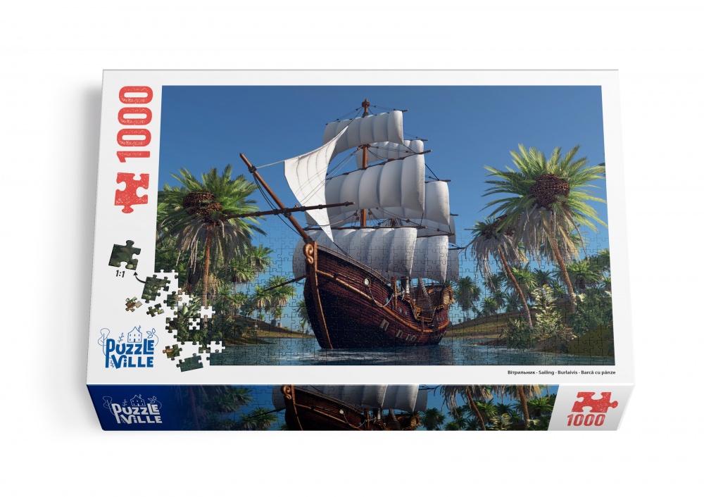 Пазл PUZZLEVILLE Вітрильник на сході сонця 1000 елементів PZL1000_7