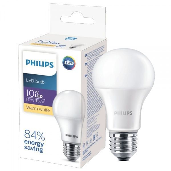 Лампа світлодіодна Philips EcoHome 10 Вт A60 матова E27 220 В 3000 К 
