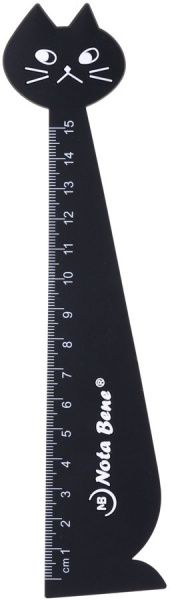 Линейка Черный кот 15 см