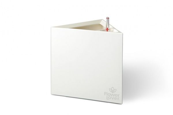 Горшок для цветов Plastkon Triangle Flower Lover треугольный 2,3 л белый 