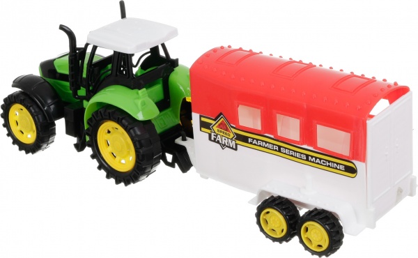 Игровой набор Shantou х9 шт. фермерский трактор с прицепом и фигурками зеленый JY238798