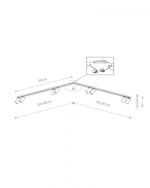 Спот Nowodvorski Mono Corner 8x10 Вт GU10 черный 7721 