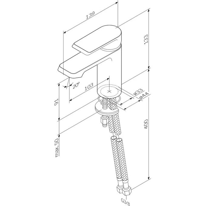 Смеситель для умывальника AM.PM F9H02100 Flash