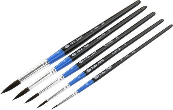 Набор кистей 8 белка круглая, 5 шт. ROSA 