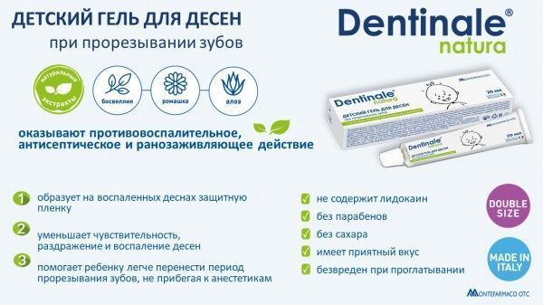 Дитячий гель для ясен Dentinale при прорізуванні зубів 20 мл
